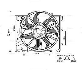 Ava Quality Cooling BW7528 - Fan, radiator autospares.lv