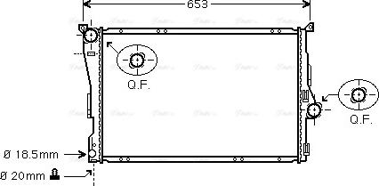 Ava Quality Cooling BWA2205 - Radiator, engine cooling autospares.lv