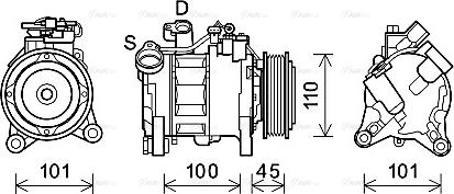 Ava Quality Cooling BWAK499 - Compressor, air conditioning autospares.lv