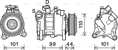 Ava Quality Cooling BWAK498 - Compressor, air conditioning autospares.lv