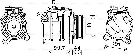 Ava Quality Cooling BWAK493 - Compressor, air conditioning autospares.lv