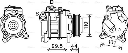 Ava Quality Cooling BWK492 - Compressor, air conditioning autospares.lv