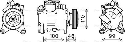 Ava Quality Cooling BWAK489 - Compressor, air conditioning autospares.lv