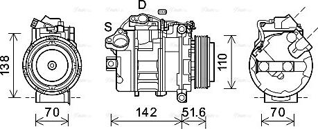 Ava Quality Cooling BWAK487 - Compressor, air conditioning autospares.lv