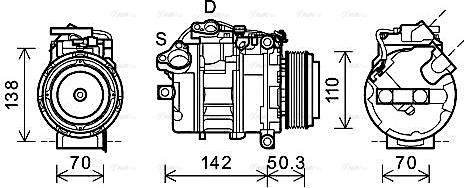 Ava Quality Cooling BWAK428 - Compressor, air conditioning autospares.lv