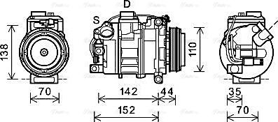 Ava Quality Cooling BWAK423 - Compressor, air conditioning autospares.lv