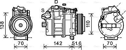 Ava Quality Cooling BWAK427 - Compressor, air conditioning autospares.lv