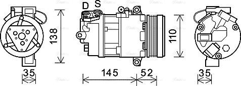 Ava Quality Cooling BWAK545 - Compressor, air conditioning autospares.lv