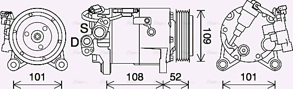 Ava Quality Cooling BWAK566 - Compressor, air conditioning autospares.lv