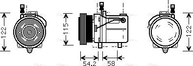 Ava Quality Cooling BWAK059 - Compressor, air conditioning autospares.lv