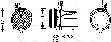 Ava Quality Cooling BWAK060 - Compressor, air conditioning autospares.lv