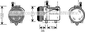 Ava Quality Cooling BW K060 - Compressor, air conditioning autospares.lv