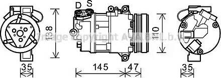 Ava Quality Cooling BWK395 - Compressor, air conditioning autospares.lv