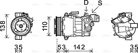 Ava Quality Cooling BWAK393 - Compressor, air conditioning autospares.lv