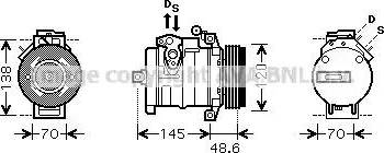 Ava Quality Cooling BW K345 - Compressor, air conditioning autospares.lv