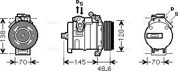 Ava Quality Cooling BWAK345 - Compressor, air conditioning autospares.lv