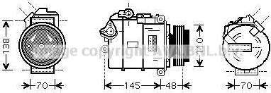 Ava Quality Cooling BWAK348 - Compressor, air conditioning autospares.lv