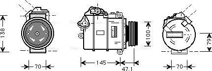 Ava Quality Cooling BWAK306 - Compressor, air conditioning autospares.lv