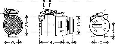 Ava Quality Cooling BWAK318 - Compressor, air conditioning autospares.lv