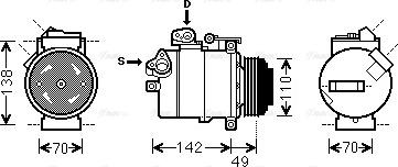 Ava Quality Cooling BWAK389 - Compressor, air conditioning autospares.lv