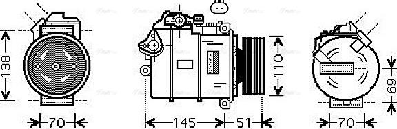 Ava Quality Cooling BWAK384 - Compressor, air conditioning autospares.lv