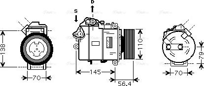 Ava Quality Cooling BW K330 - Compressor, air conditioning autospares.lv