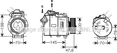Ava Quality Cooling BWAK331 - Compressor, air conditioning autospares.lv
