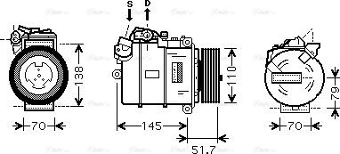 Ava Quality Cooling BWAK329 - Compressor, air conditioning autospares.lv