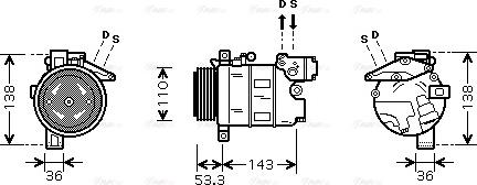 Ava Quality Cooling BW K321 - Compressor, air conditioning autospares.lv