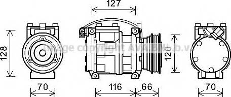 Ava Quality Cooling BWAK230 - Compressor, air conditioning autospares.lv