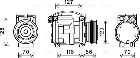 Ava Quality Cooling BWAK232 - Compressor, air conditioning autospares.lv