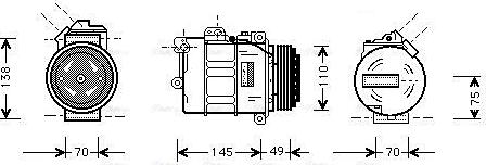 Ava Quality Cooling BWAK237 - Compressor, air conditioning autospares.lv