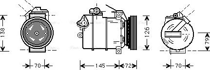 Ava Quality Cooling BWAK226 - Compressor, air conditioning autospares.lv