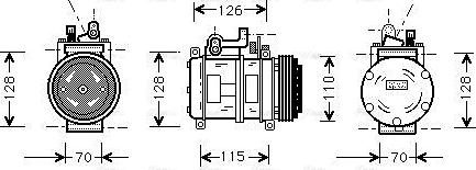 Ava Quality Cooling BWAK227 - Compressor, air conditioning autospares.lv