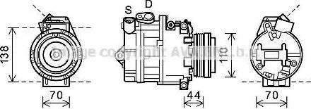 Ava Quality Cooling BWK407 - Compressor, air conditioning autospares.lv