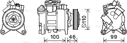 Ava Quality Cooling BWK489 - Compressor, air conditioning autospares.lv