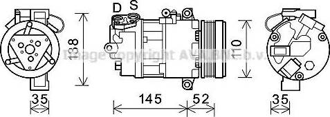 Ava Quality Cooling BWK545 - Compressor, air conditioning autospares.lv