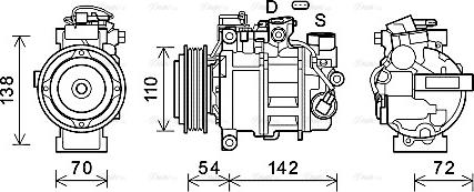 Ava Quality Cooling BWK551 - Compressor, air conditioning autospares.lv