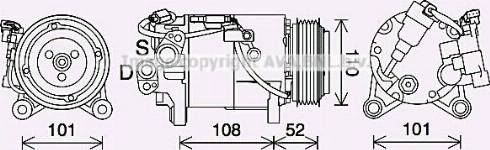 Ava Quality Cooling BWK567 - Compressor, air conditioning autospares.lv