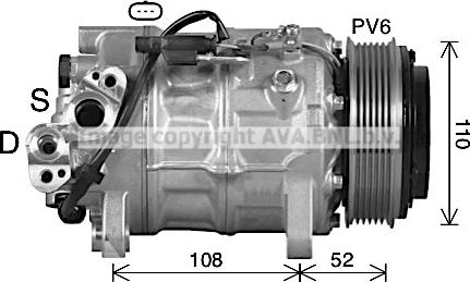 Ava Quality Cooling BWK601 - Compressor, air conditioning autospares.lv