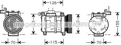 Ava Quality Cooling BW K040 - Compressor, air conditioning autospares.lv