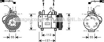 Ava Quality Cooling BW K050 - Compressor, air conditioning autospares.lv