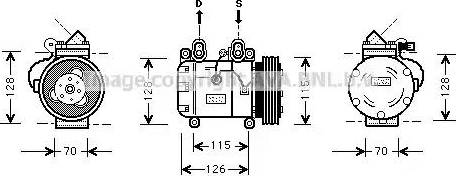 Ava Quality Cooling BW K051 - Compressor, air conditioning autospares.lv