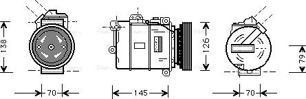 Ava Quality Cooling BW K064 - Compressor, air conditioning autospares.lv