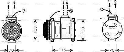 Ava Quality Cooling BW K065 - Compressor, air conditioning autospares.lv