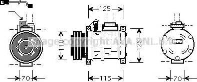 Ava Quality Cooling BW K066 - Compressor, air conditioning autospares.lv