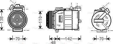 Ava Quality Cooling BW K015 - Compressor, air conditioning autospares.lv