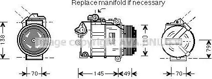 Ava Quality Cooling BW K017 - Compressor, air conditioning autospares.lv