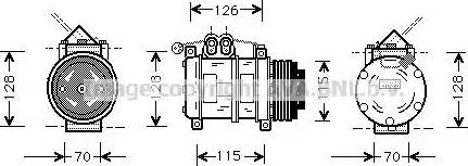 Ava Quality Cooling BW K074 - Compressor, air conditioning autospares.lv