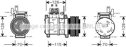 Ava Quality Cooling BW K073 - Compressor, air conditioning autospares.lv